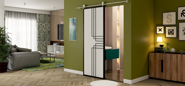 sliding bathroom door installation in Joshua Tree